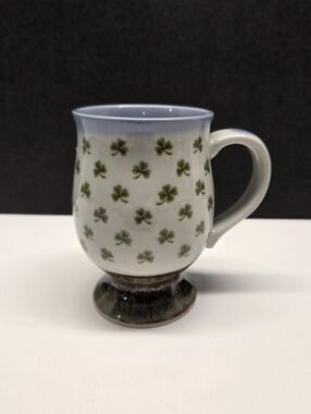 Vintage Otagiri Japan Irish Coffee Footed Mug Lucky Shamrock Clovers